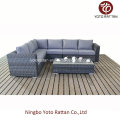 Grau Rattan Langes Sofa für Outdoor (1502)